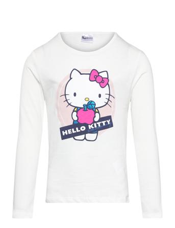Tshirt Tops T-shirts Long-sleeved T-Skjorte White Hello Kitty