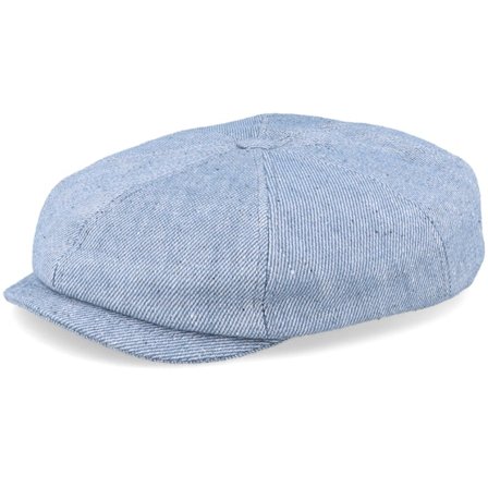 MJM Hats - Azul flatcap Gorra - Blue Line Brett Linen Mix Light Blue Flat Cap @ Hatstore