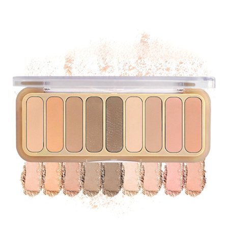 Øjenskyggepalette, 9 farver mat nude og smoky brun makeup-sæt med børste til daglige naturlige looks