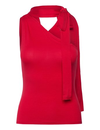 Weekday Lyocell One-Shoulder Tie Top - Red - XS