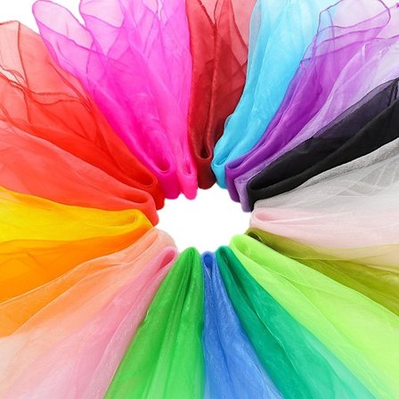 21 st. Kvadratiska Dans Scarves, Jongleringsscarf Rekvisita Magiskt Trick Silkescarves Musik Rörelse Scarf 21 Färger 17 x 17 Tum