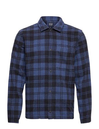 Snap-Front Shirt In Untucked Fit Blue GAP