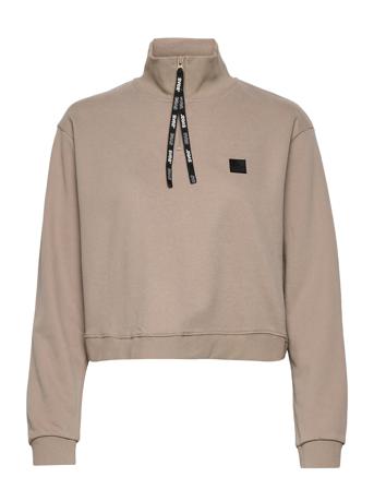 W. Half Zip Badge Sweat Sweatshirt Trøje Brun Svea