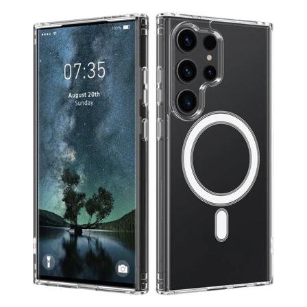 Samsung Galaxy S24 Ultra Mobilskal Hybrid med Magsafe - Transparent Transparent