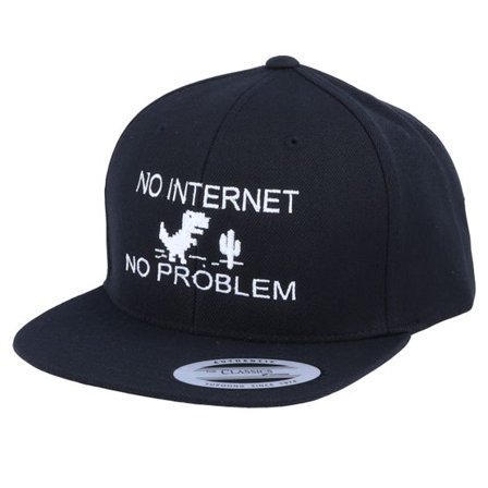Kiddo Cap - Svart snapback Keps - Kids No Internet Black Snapback @ Hatstore