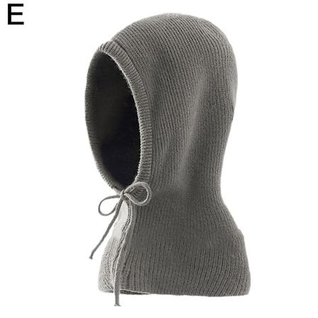 Vindafvisende varm uldhue - Vinterhue Strikket Hætte Sjal Kvinder Balaclava Cew grey