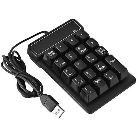 Usb numerisk tastatur, bærbar slank kablet Usb numerisk tastatur mini tastatur i fuld størrelse 19 taster med specielle 000 taster til Windows 