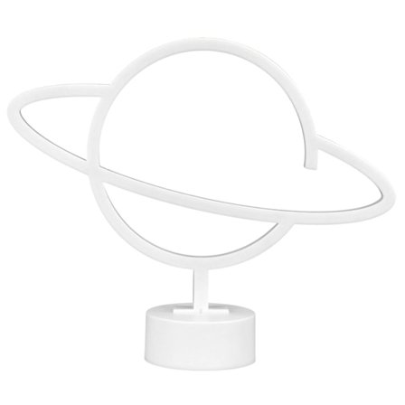 LED Planet Neon Light Base Batteridriven Strömförsörjning Sovsal Heminredning Födelsedag Semesterlampa Rosa Ljus