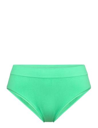 Brief Brazi High Seamless Rib Lingerie Panties Brazilian Panties Grøn Lindex