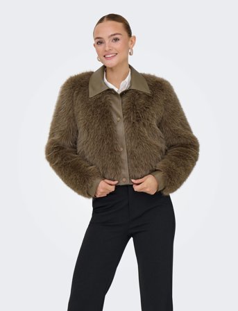 ONLY Onlyumi Life Faux Fur Jacket Otw - Brown - M