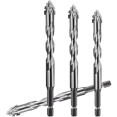 Nytt eksentrisk bor med fire tenner for tørrboring i keramiske fliser, glass, marmor og betong (4 stk.) (6, 8, 10, 12 mm)