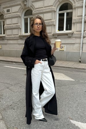 NA-KD Jean droit taille mi-haute - Jeans taille mi-haute - Blanc - EU 44