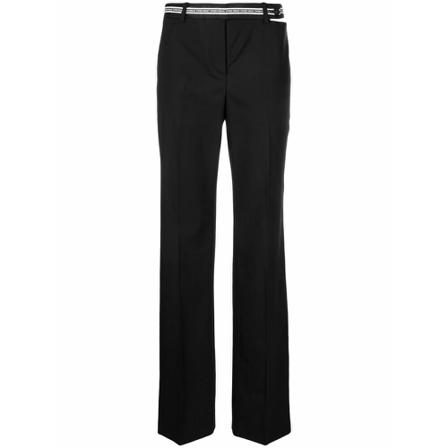 Versace, Straight Trousers Zwart, Dames, Maat:S