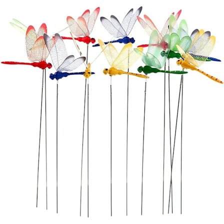 24 stk. 3D Guldsmede Havedekoration – Guldsmedepinde i 4 Farver til Terrasse & Blomsterkrukker_TF_TF