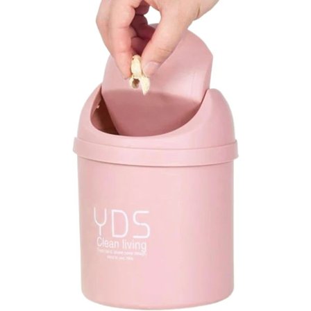 20 st 13 cm Kreativa Mini Skrivbords Papperskorgar med Roterande Lock, Liten Säker Avfallskorg, Plast Papperskorg, Lämplig för