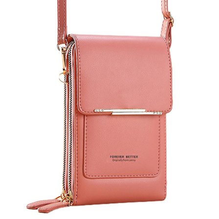 Pu pekskärm mobiltelefon väska dam liten slung söt liten väska med mobiltelefon.