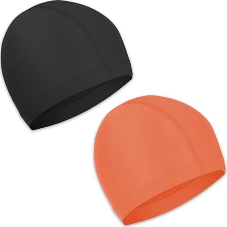 To elastiske badehætter, lavet af komfortabelt og skridsikkert stof, lette, velegnede til drenge, piger og børn.