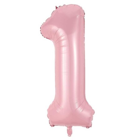 Enorm 102 cm siffer ballong rosa nummer 1 ballong