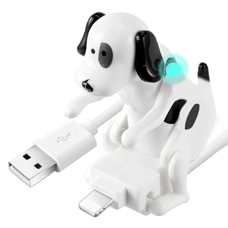 Hauska USB-kaapeli, jossa on nylkyttävä koiralaturi malleille 13/12/11 ja muille, liikkuva pilkullinen koiran pikalaturi USB-kaapeli