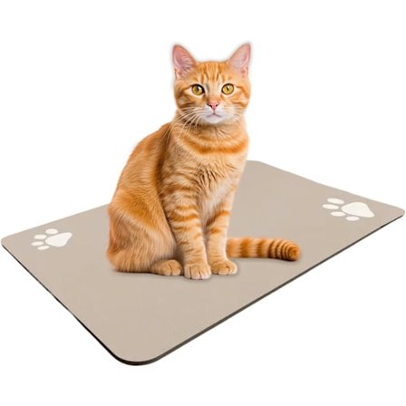 Underlag for kjæledyr, Sklisikker fôringsmatte, Matte for hunde- og katteskål, Hurtigtørkende vannautomatmatte for gulv, Vanntett for søl