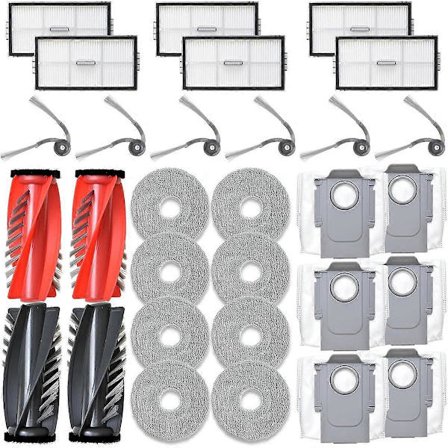Tilbehørssett for Saros 10R robotstøvsuger, hovedsidebørster, HEPA-filter, moppeklut, støvpose