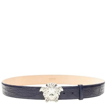 Versace Pre-owned, Pre-owned Leather belts Blauw, Dames, Maat:ONE Size