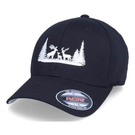 Hunter - Negro flexfit Gorra - Wildlife Scenery Black Flexfit @ Hatstore