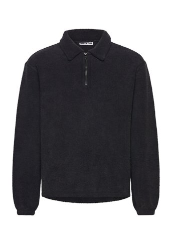 Weekday Fleece Half Zip Sweat - Black - S