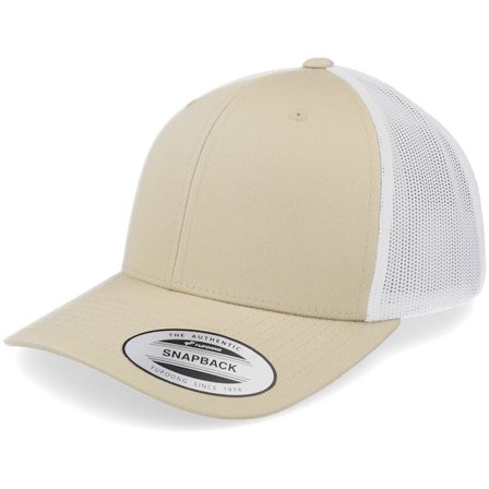 Yupoong - Beige trucker Kasket - Retro Khaki/White Trucker @ Hatstore