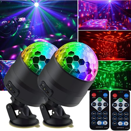 2-pak Disco-lamper, Diskokugle-lampe, Disco-lamper til fester, Disco-lamper til børn, teenagere og voksne, Disco-lampe