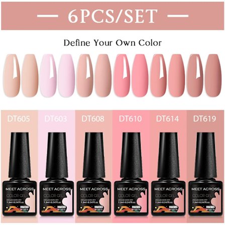 6st Nagellack Gel Set DIY Nagelkonst Semi Permanent UV LED Gel Kit För Naglar Dekoration Manikyr Blötläggning Målning Vernis Design