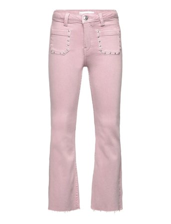 Flared Jeans With Studs Pink Mango