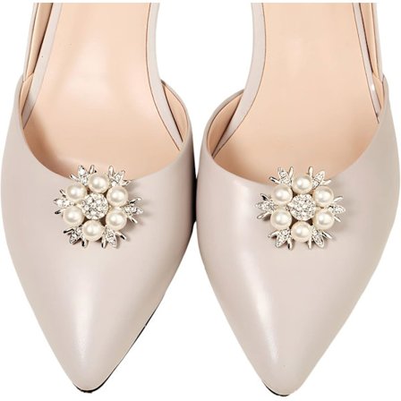 Sko Clips Blomster Rhinestone Clip på Sko Pynt Charm Dekoration Spænder Clips til Bryllupssko Pumps Bridal S