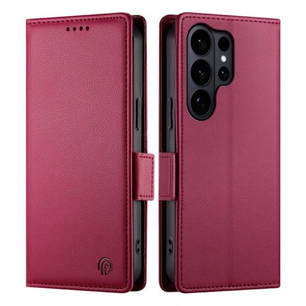 ABEEL Samsung Galaxy S26 Ultra Plånboksfodral Konstläder - Vinröd