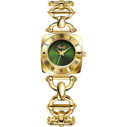 Lyxig Damklocka Fyrkantig Guld Quartz Klocka Graverade Romerska Siffror Logotyp Klocka Vintage Quartz Klocka