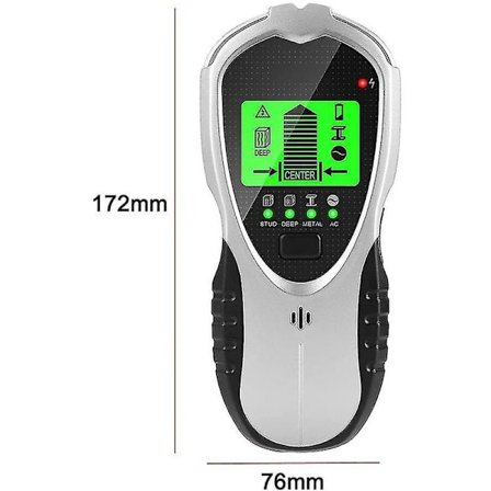 Kabel Finder Vægscanner Detektor 4 i 1 Multifunktionel Med LCD Display Lydalarm, Metaldetektor Til Metal Træ Strøm Mo