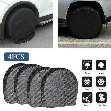 4-pakks Vanntette Dekkbeskyttere Reservehjul RV Trailer Camper Anti-korrosjon Dekkbeskytter