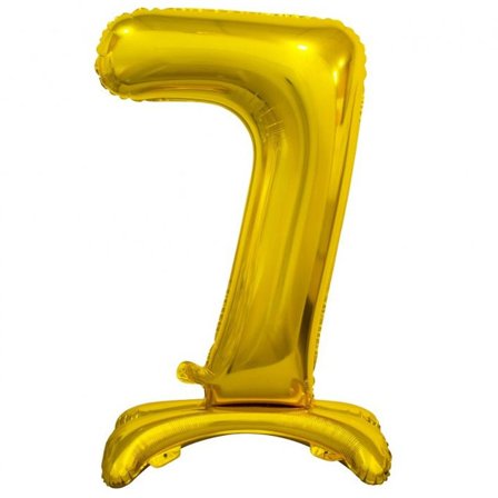 Seisova numero ilmapallo kultainen 74cm "0-9" Numero 7