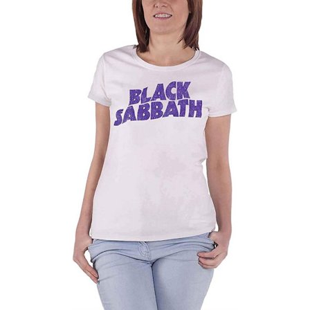 Black Sabbath Dam/Dam Wavy Logo T-Shirt M Vit