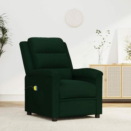 Vidaxl Massagefåtölj Mörkgrön Sammet Grön