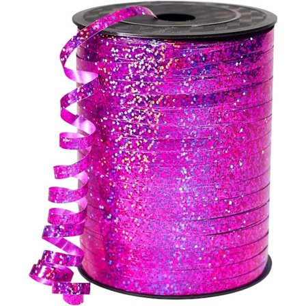 500 meter lyseblå krøllebånd 5 mm til balloner, 457 m plisseret ballon, bånd, ballonsnor, skinnende metalliske bånd til gave