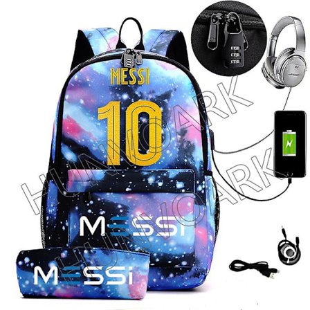 Messi Ryggsäck Mode Oxford Student Skolväskor 16 Tums Laptopväska Casual Resväska Laptop Ryggsäck Mochila