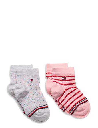 Th Baby Sock 2P Neppy Stripes Socks & Tights Socks Rosa Tommy Hilfiger
