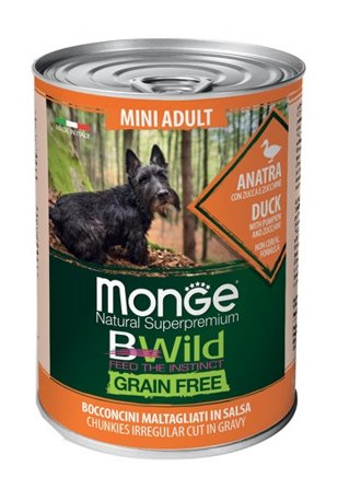 Monge B Wild Grain Free Adult Con Anatra Zucca Zucchine Cibo