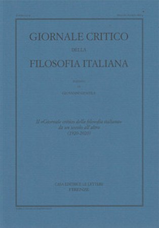 Giornale critico della filosofia italiana (1920-2020)