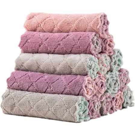 15-pakning dobbeltsidige mikrofiberkluter for stripefri rengjøring av kjøkken og husholdning, 40x40 cm, superabsorberende – super gave