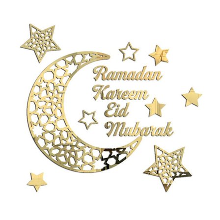 Veggdekorasjon Speil Klistremerker Eid Mubarak Ramadan Dekor GULL 2 2