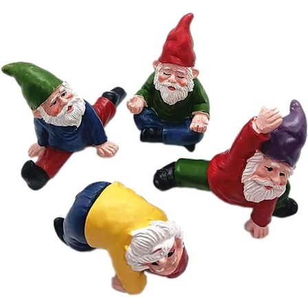 4 morsomme hagenisserier, hagepynt