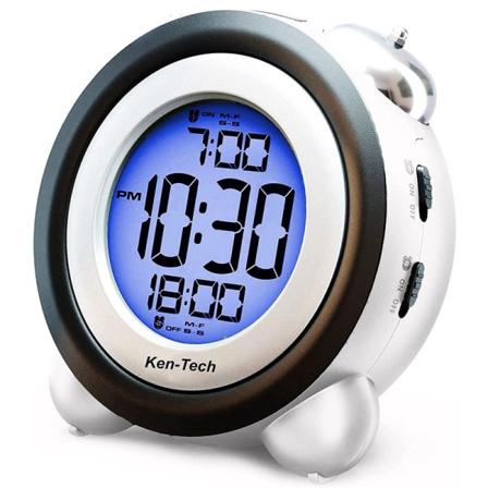 Teen Double Bell Loud digitaalinen herätyskello White + Black 11.4*7.9*11.5cm
