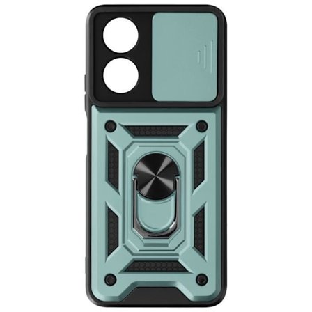 Fodral till Oppo A58 - AVIZAR - Ljusgrön - Skjutbart kameraskydd - Stödring
